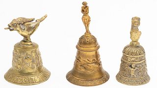 3 European Brass and Gilt-Metal Bells
