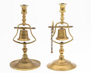 2 Victorian Brass Pub Bells/Candlesticks