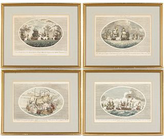 4 Naval Engravings, 1792