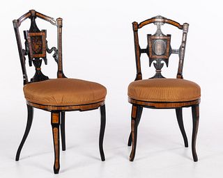 2 Aesthetic Movement Side Chairs, 19th C