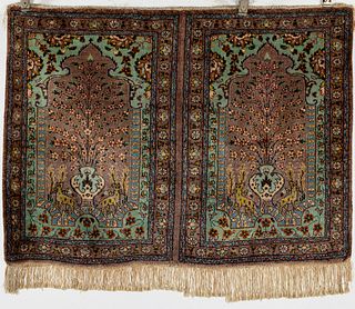 Two Small Persian Rugs Sewn Together