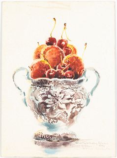 Marty Whaley Adams, Fruit in Bowl, W/C on Board