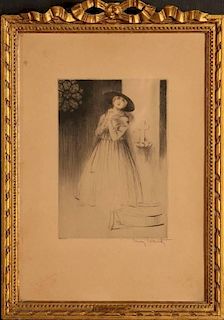LOUIS ICART (1888-1950) PENCIL SIGNED ETCHING