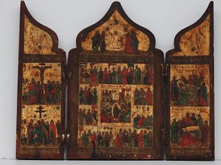Unknown Artist - 20th Century Russian Icon (Triptych Feasts)