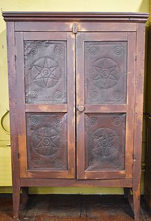 PAINTED PUNCHED TIN PIE SAFE