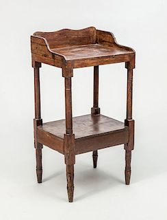 CLASSICAL STAINED PINE TWO-TIER WASHSTAND