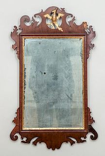 CHIPPENDALE MAHOGANY AND PARCEL-GILT MIRROR