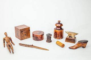 GROUP OF TEN TREEN AND OTHER ARTICLES