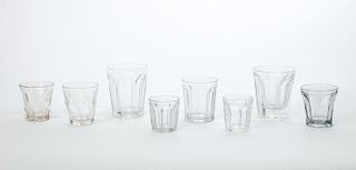 GROUP OF EIGHT FACETED GLASS TUMBLERS