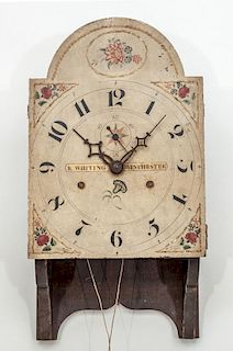 FEDERAL PAINTED WOOD CLOCK FACE AND MOVEMENT, R. WHITING, WINCHESTER