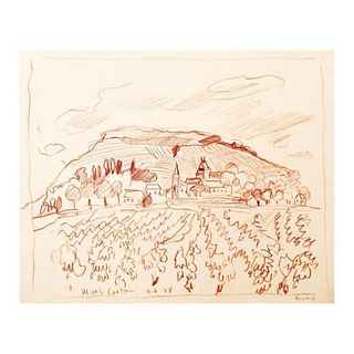 Wayne Ensrud "Aloxe-Carton, Burgundy" Pencil Original Artwork; Hand Signed; COA