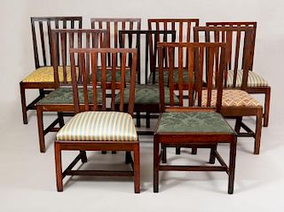 SET OF FIVE FEDERAL MAHOGANY DINING CHAIRS, NEW YORK