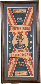 Framed Uncle Sam Grain Bag