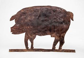 AMERICAN CUT-SHEET METAL PIG-FORM WEATHERVANE