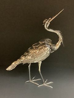 Spanish Sterling Silver Crane Figurine