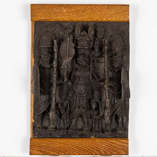 African Bronze Relief Panel