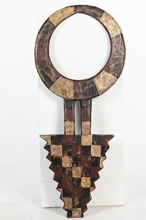 African Wood Plank Mask