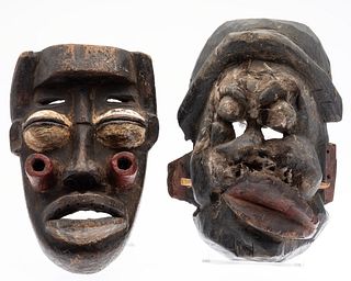 Two African Wood Masks