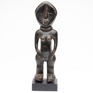 African Wood and Bronze Female Figure