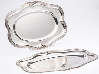 2 Puiforcat Graduated Sterling Silver Serving Trays