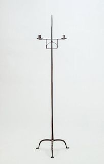 WROUGHT-IRON TWO-LIGHT CANDLESTAND