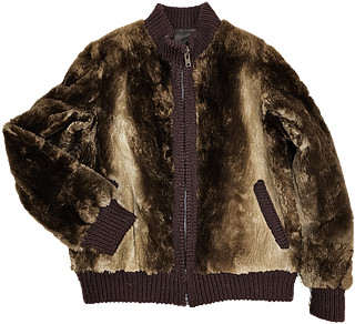 Brown Fur Bomber Jacket