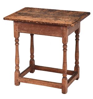 American Chippendale Stretchered Base Tea or Tavern Table