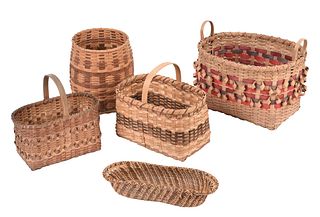 Five Cherokee Baskets