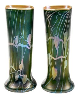 Pair of Loetz Style Vases