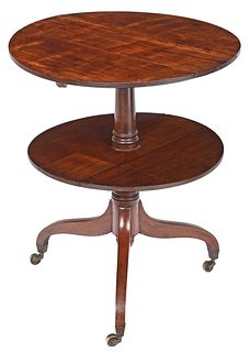 Regency Mahogany Two-Tiered Rotating Drop Leaf Serving Table