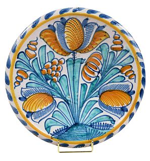London Delftware Polychrome Tulip Charger