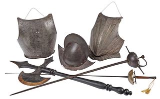 Group of Six Assorted Armor and Weaponry 