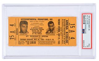 Muhammad Ali, Sonny Liston Unused Ticket 