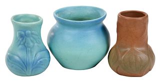 Three Small Van Briggle Vases