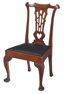 Rare Virginia Chippendale Shell Carved Walnut Side Chair