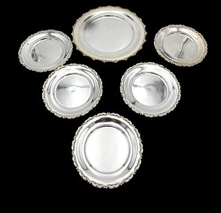 Six Egyptian Silver Plates
