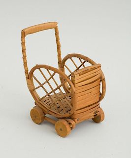 WICKER AND WOOD TOY CART