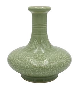 Chinese Celadon Glazed Squat Vase