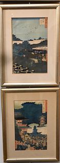 Set of Five Hiroshige Woodblock Prints