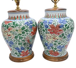 Pair of 19th Century Chinese Porcelain Baluster Vases