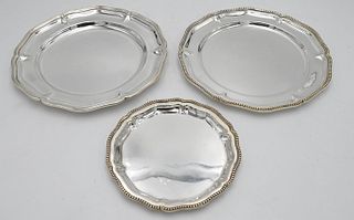 Three Egyptian Silver Plates