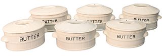 Grouping of Six Antique Butter Dishes and Covers