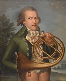Portrait of a Man with a French Horn