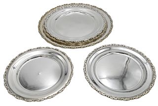 Five Egyptian Silver Plates