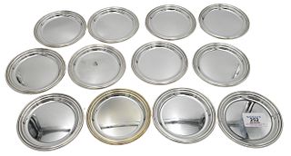 Set of 12 Continental Silver Coasters