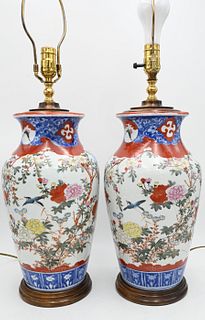 Pair of Japanese Polychrome Vases
