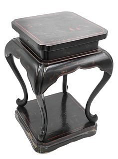 Two Tiered Lacquered Chinese Stand