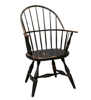 Windsor Bow Back Armchair in Black Paint