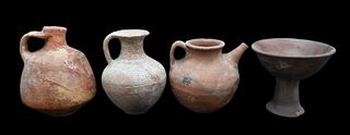 Group of Four Holy Land Pottery Jugs