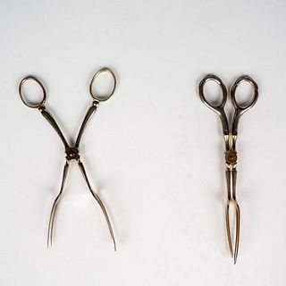 2pc Sterling Silver and Silver Plated Tongs
